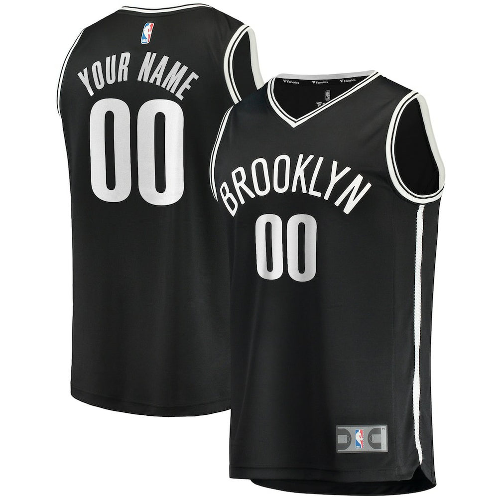Fanatics Brooklyn Nets Youth Fast Break Custom Replica Jersey Black Icon Edition