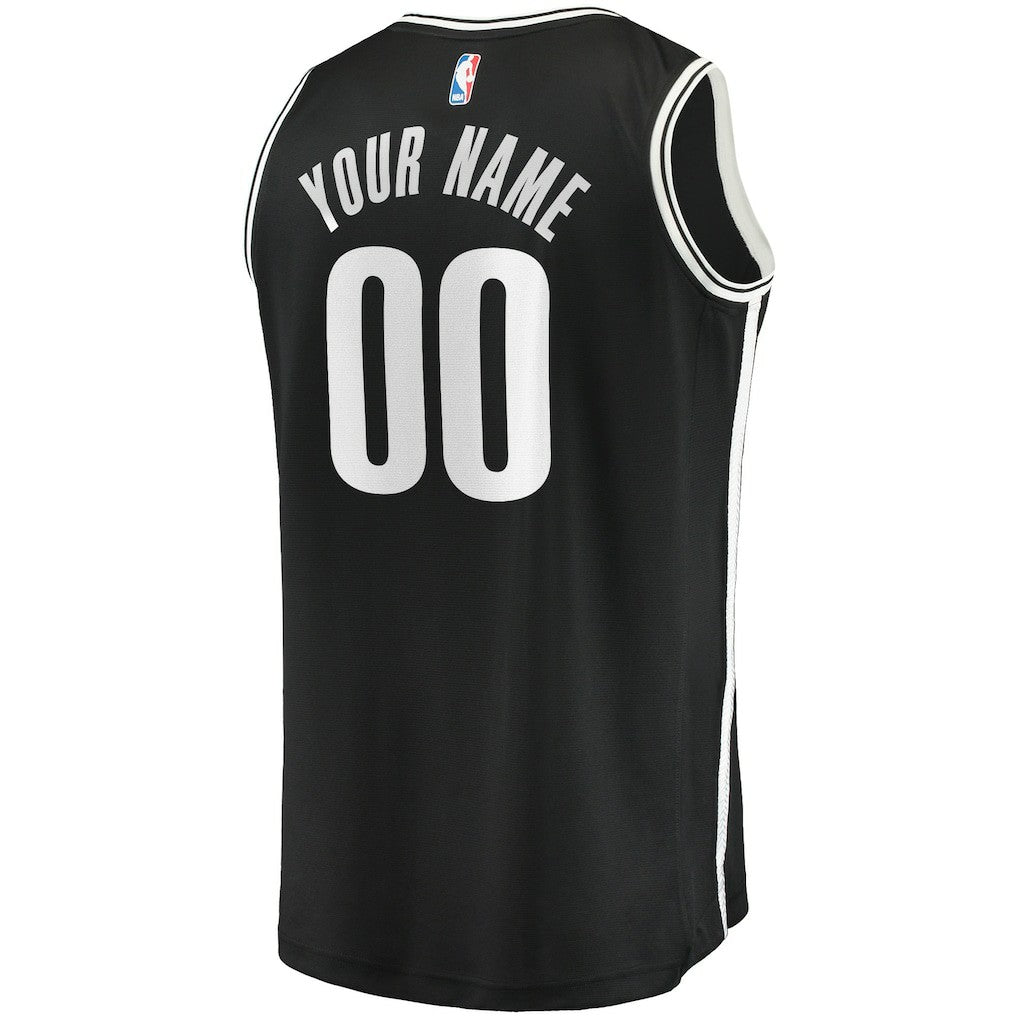 Fanatics Brooklyn Nets Youth Fast Break Custom Replica Jersey Black Icon Edition