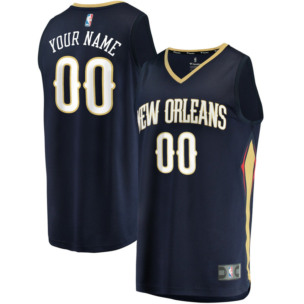 Fanatics New Orleans Pelicans Youth Fast Break Custom Jersey Navy Icon Edition
