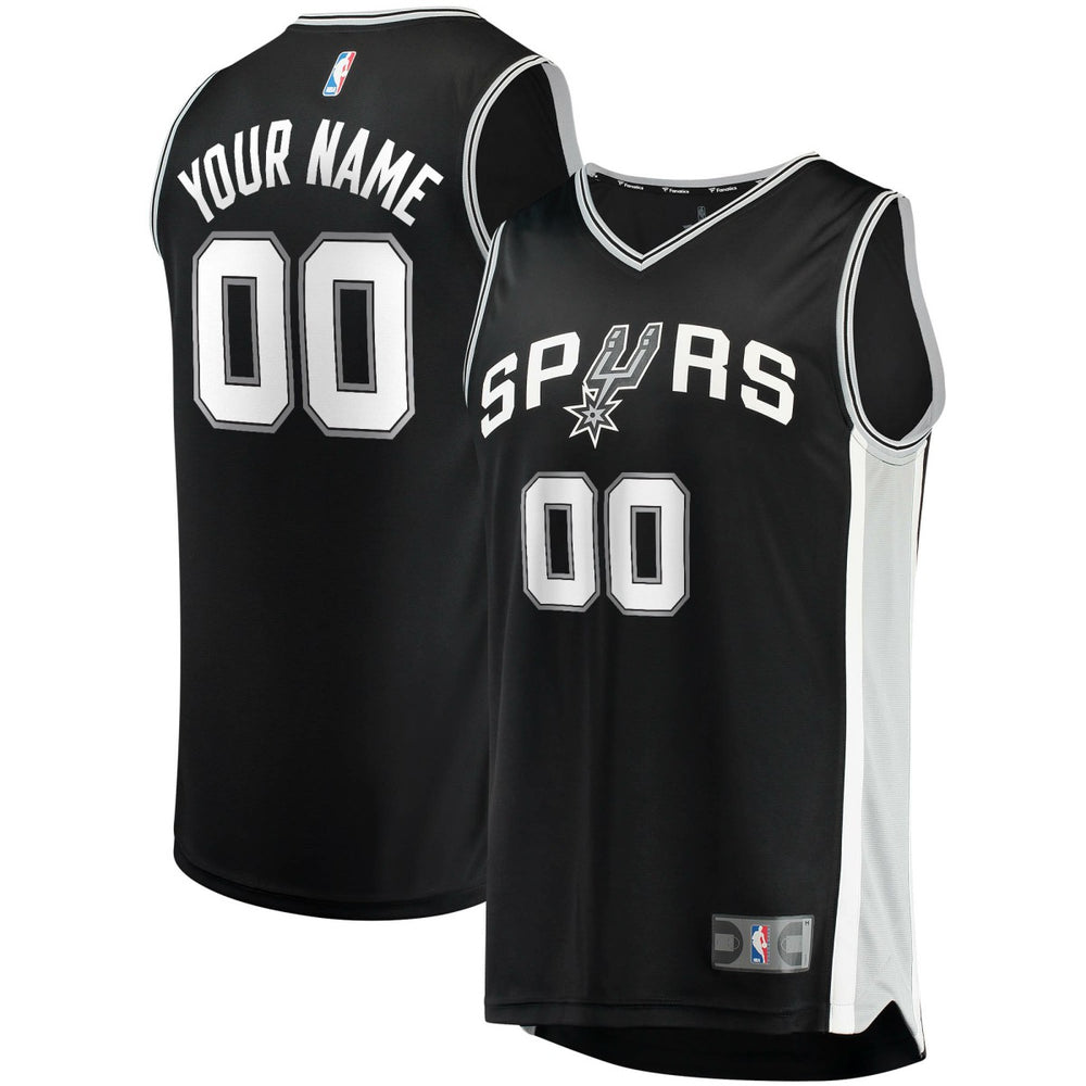 Fanatics San Antonio Spurs Youth Fast Break Custom Replica Jersey Black Icon Edition