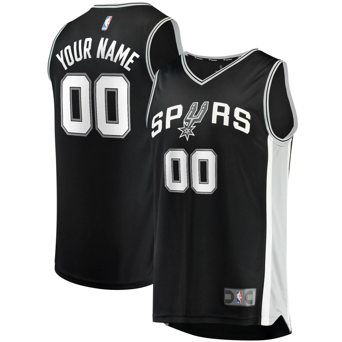 Fanatics San Antonio Spurs Youth Fast Break Custom Replica Jersey Black Icon Edition
