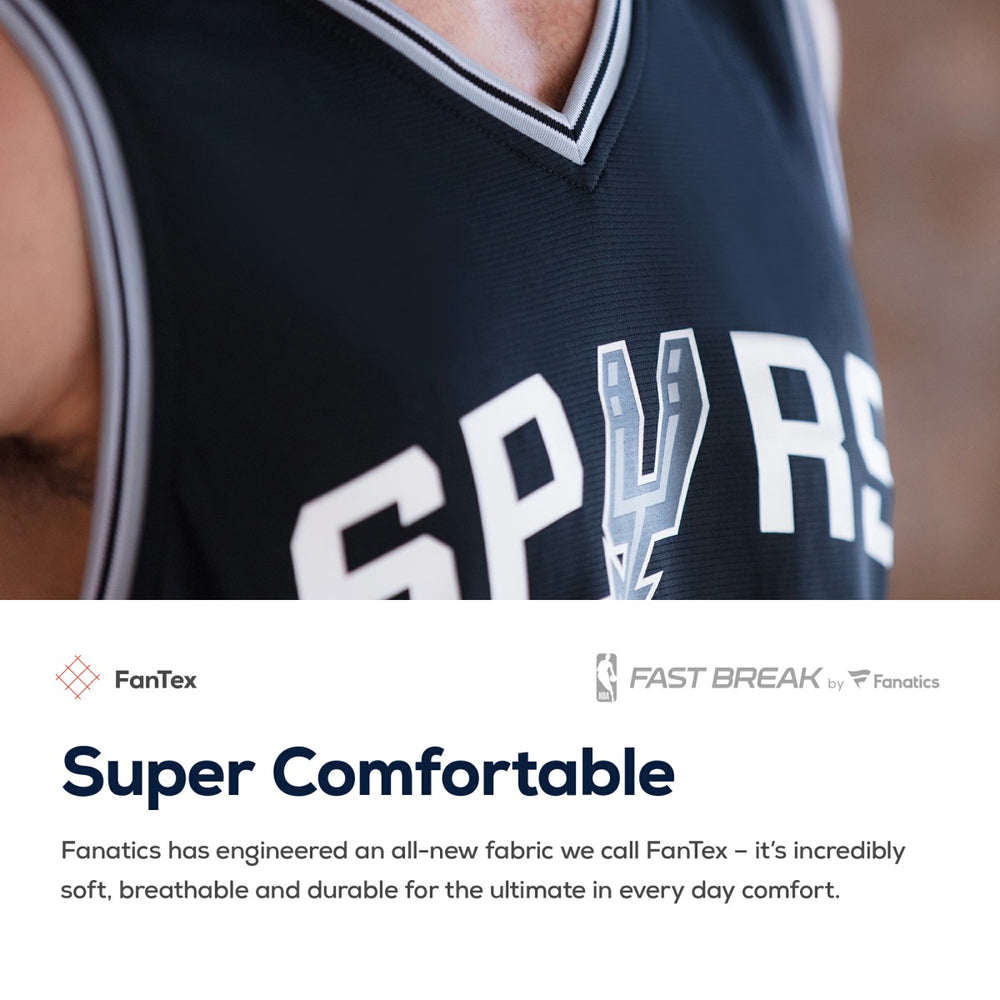 Fanatics San Antonio Spurs Youth Fast Break Custom Replica Jersey Black Icon Edition