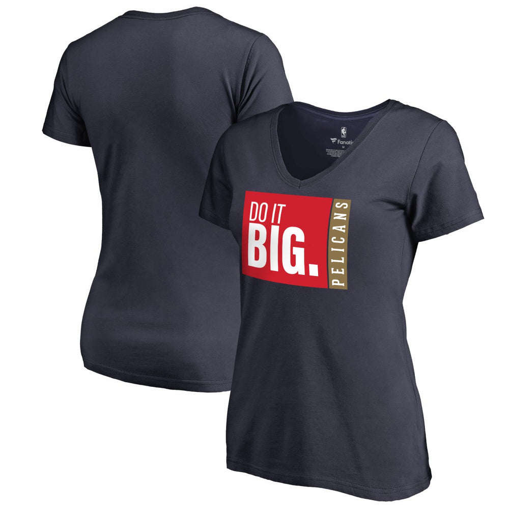New Orleans Pelicans Women's Do It Big V-Neck T-Shirt Navy