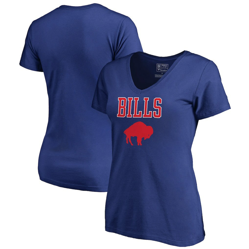 Buffalo Bills Women's Vintage Team Lockup V-Neck T-Shirt - Royal - NFL
