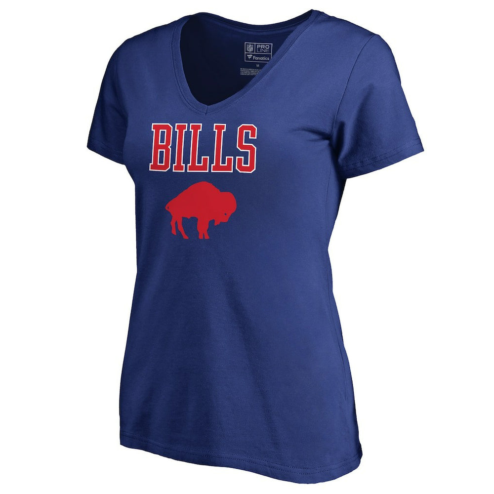 Buffalo Bills Women's Vintage Team Lockup V-Neck T-Shirt - Royal - NFL
