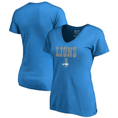 Detroit Lions Women's Vintage Team Lockup V-Neck T-Shirt - Blue - NFL
