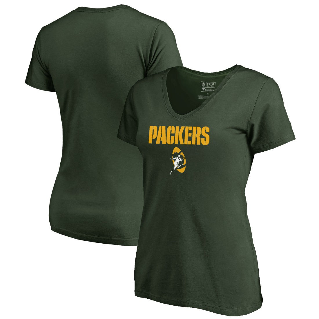 Green Bay Packers Women's Vintage Team Lockup V-Neck T-Shirt - Green - NFL