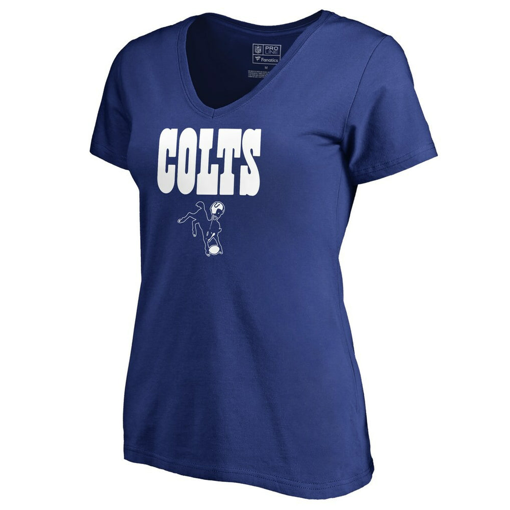 Indianapolis Colts Women's Vintage Team Lockup V-Neck T-Shirt - Royal - NFL