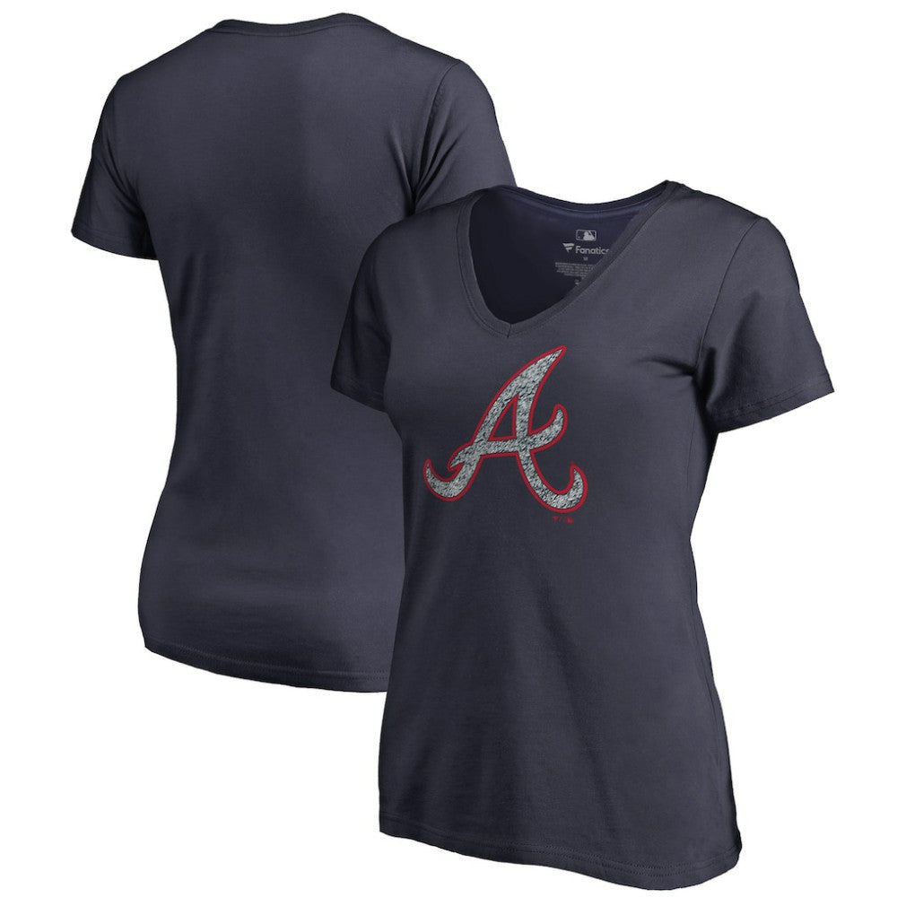 Atlanta Braves Women's Static Logo V-Neck T-Shirt Near Me