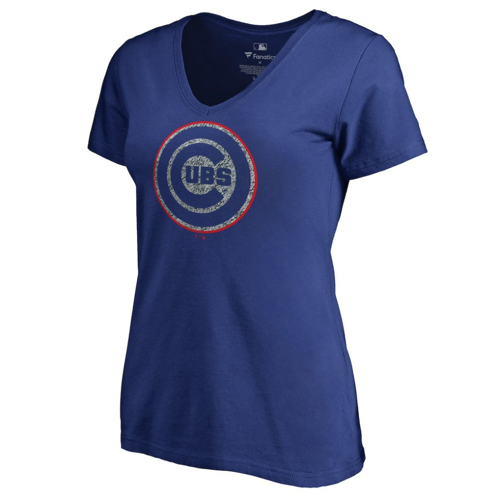 Chicago Cubs Women's Static Logo V-Neck T-Shirt Sale