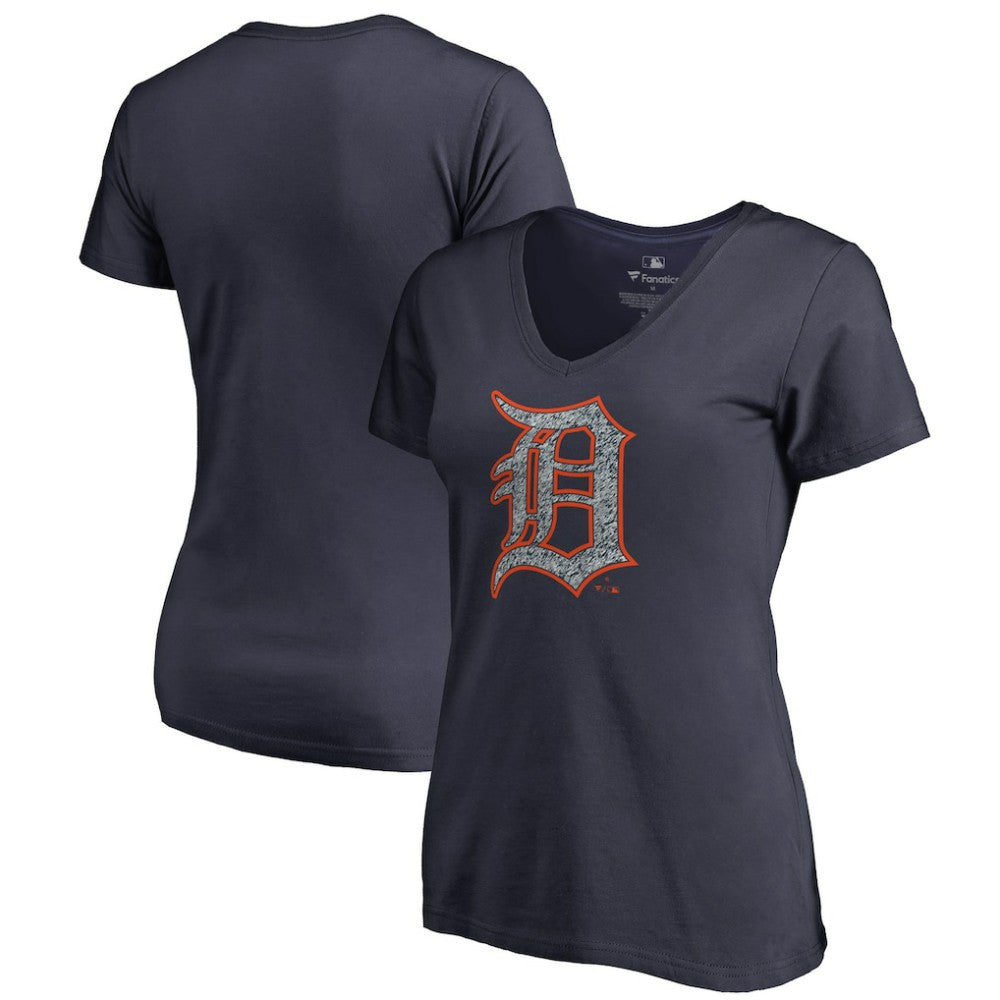 Detroit Tigers Women's Static Logo V-Neck T-Shirt Discount