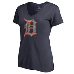 Detroit Tigers Women's Static Logo V-Neck T-Shirt Discount