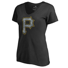Pittsburgh Pirates Women's Static Logo V-Neck T-Shirt Discount