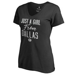 Dallas Mavericks Women's Just a Girl V-Neck T-Shirt Black