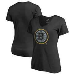 Boston Bruins Women's Static Logo V-Neck T-Shirt - Black | NHL discount