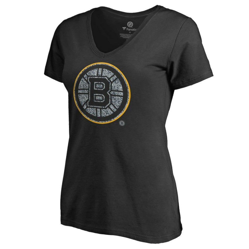 Boston Bruins Women's Static Logo V-Neck T-Shirt - Black | NHL discount