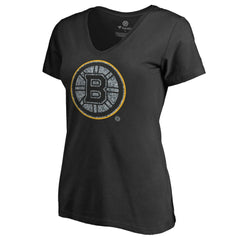 Boston Bruins Women's Static Logo V-Neck T-Shirt - Black | NHL discount