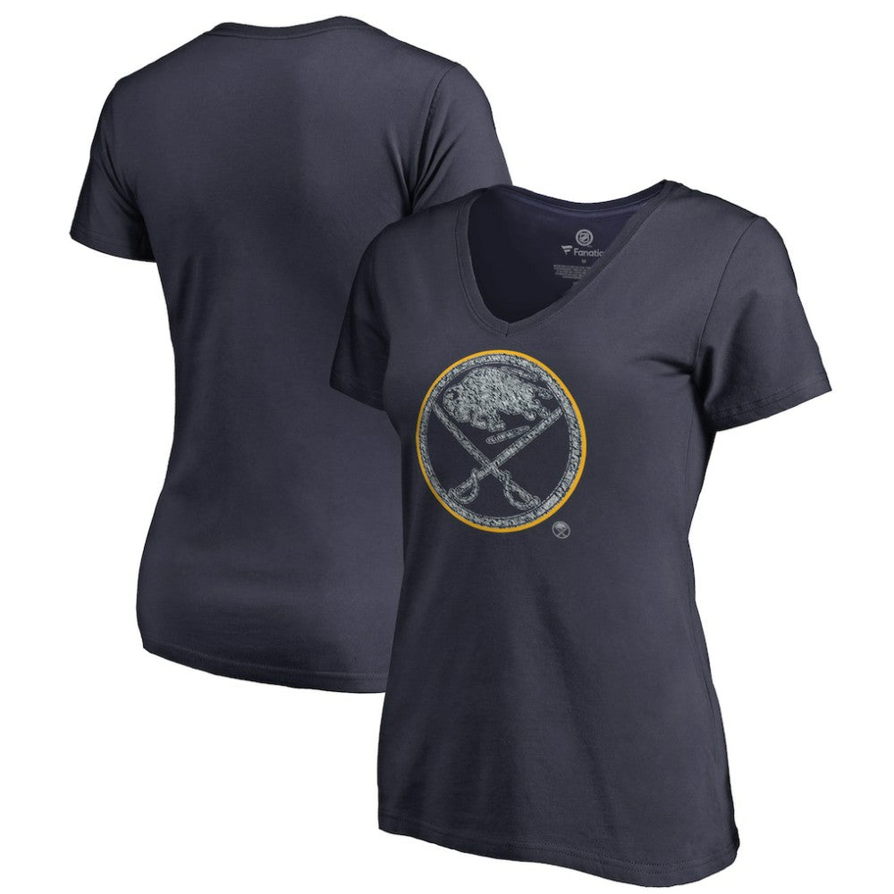 Buffalo Sabres Women's Static Logo V-Neck T-Shirt - Navy | NHL sale