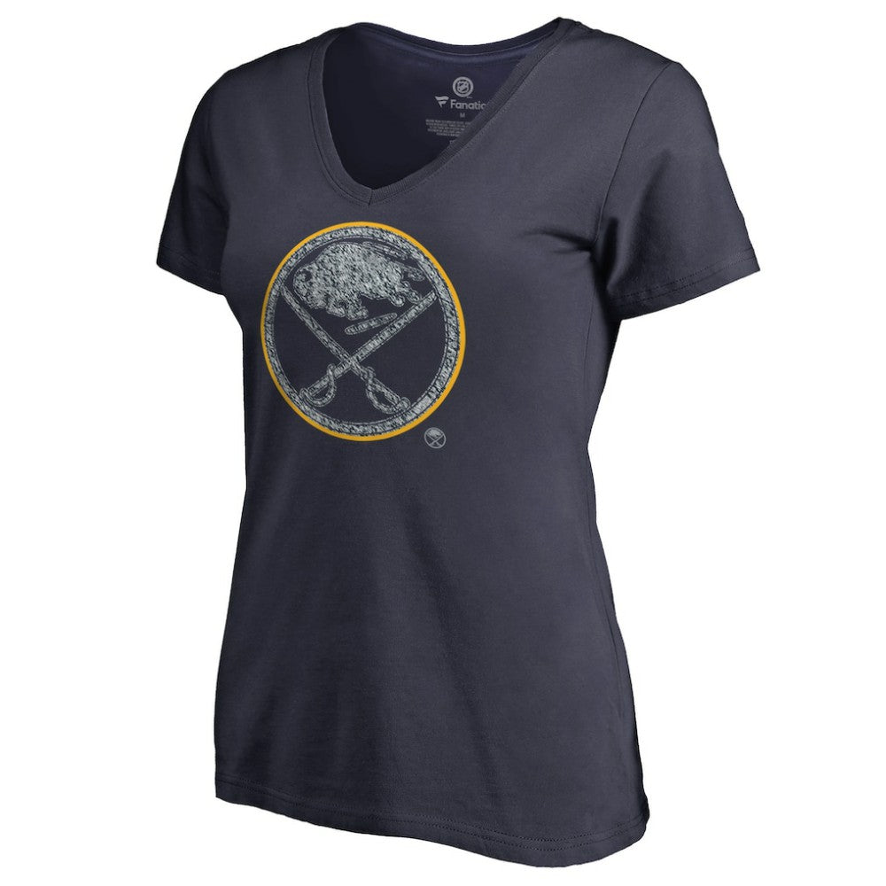 Buffalo Sabres Women's Static Logo V-Neck T-Shirt - Navy | NHL sale