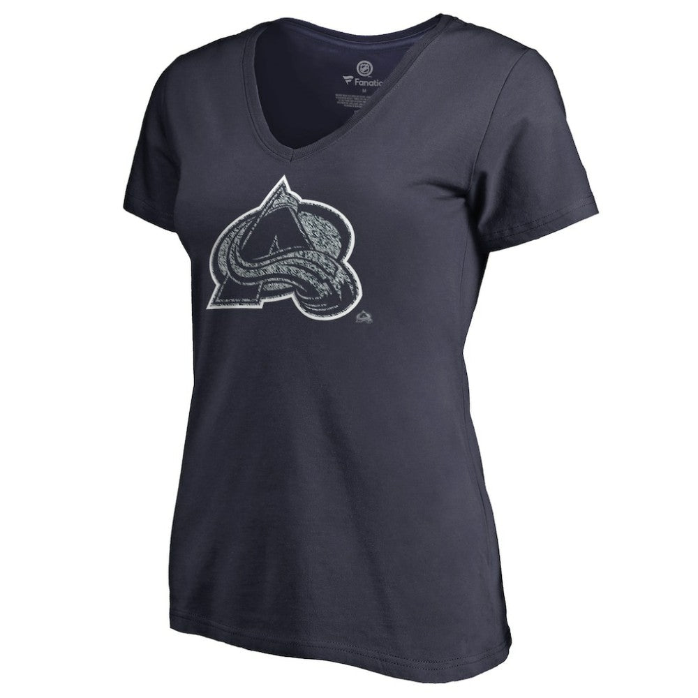 Colorado Avalanche Women's Static Logo V-Neck T-Shirt - Navy | NHL discount