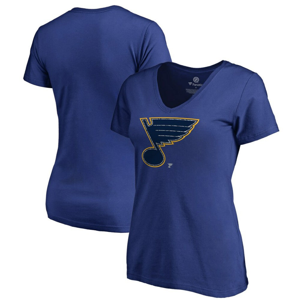 St. Louis Blues Women's Static Logo V-Neck T-Shirt - Royal | NHL online