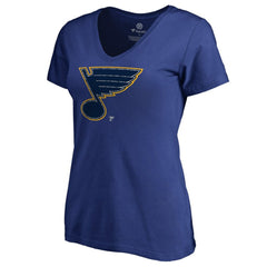 St. Louis Blues Women's Static Logo V-Neck T-Shirt - Royal | NHL online