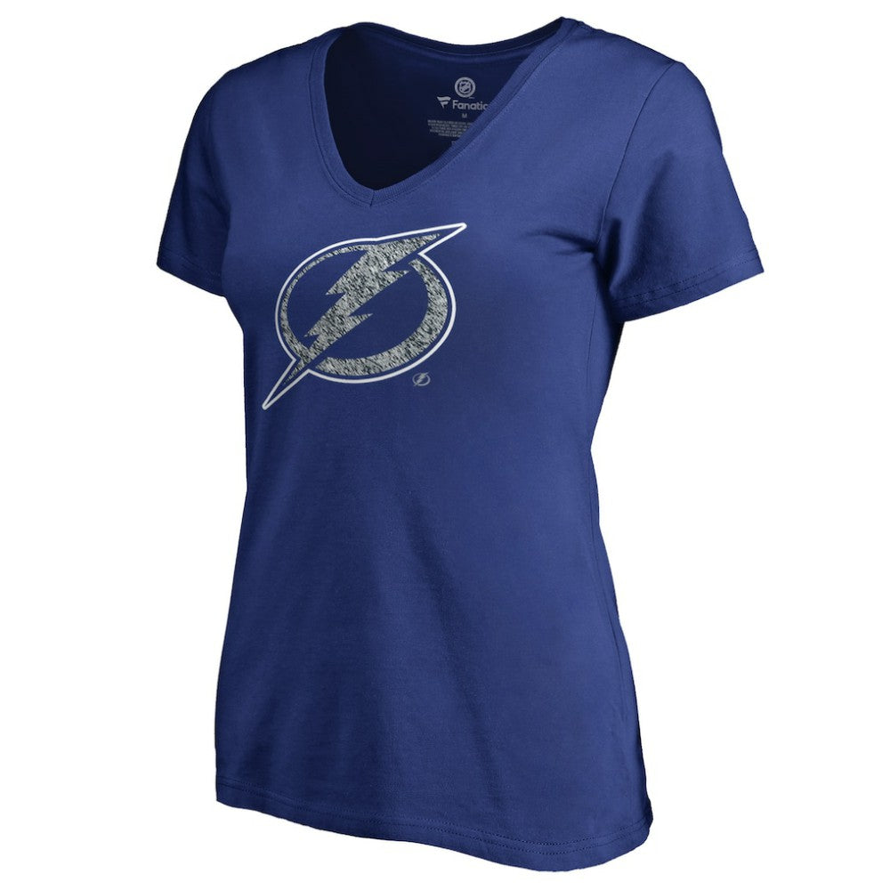 Tampa Bay Lightning Women's Static Logo V-Neck T-Shirt - Blue | NHL near me