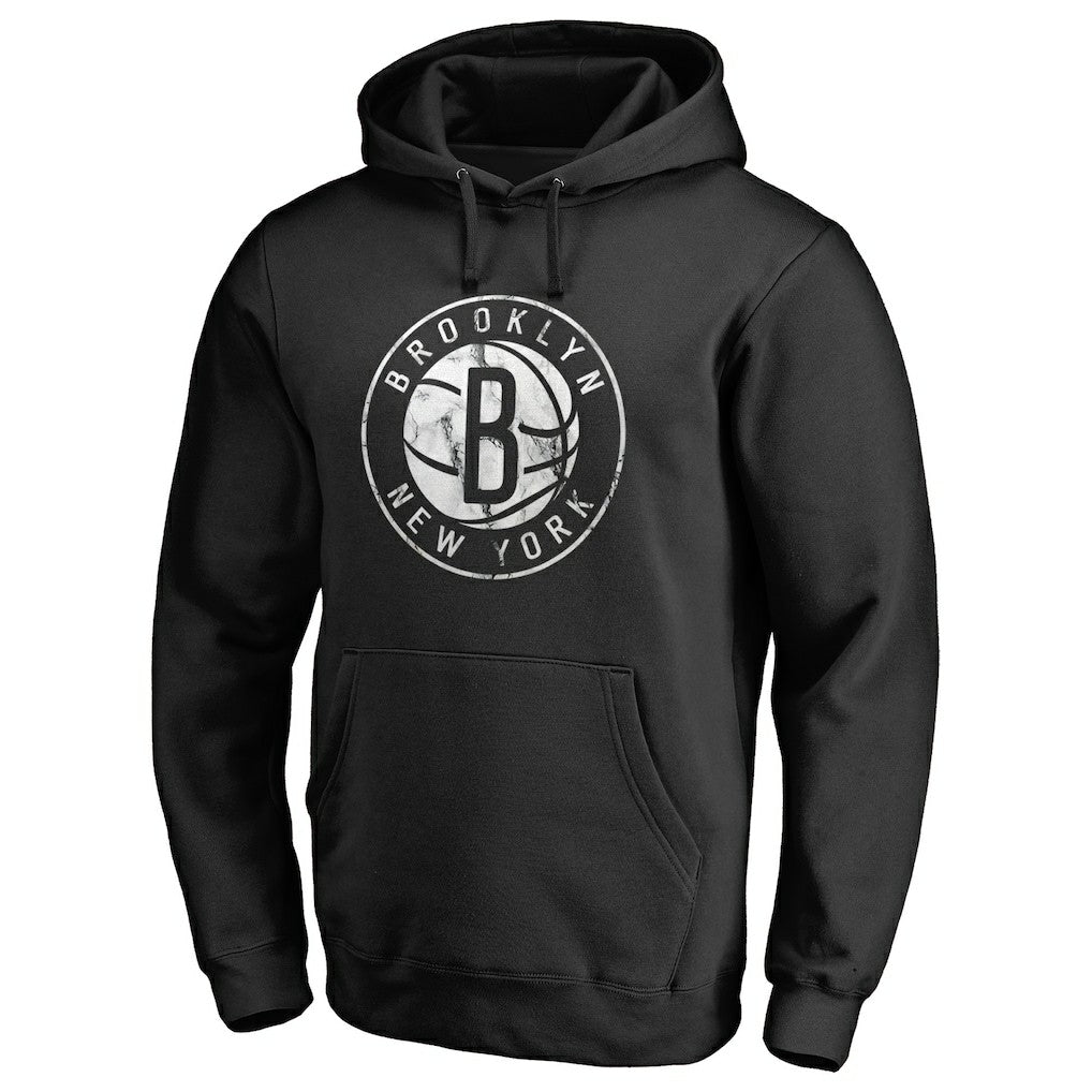 Brooklyn Nets Marble Logo Pullover Hoodie Black