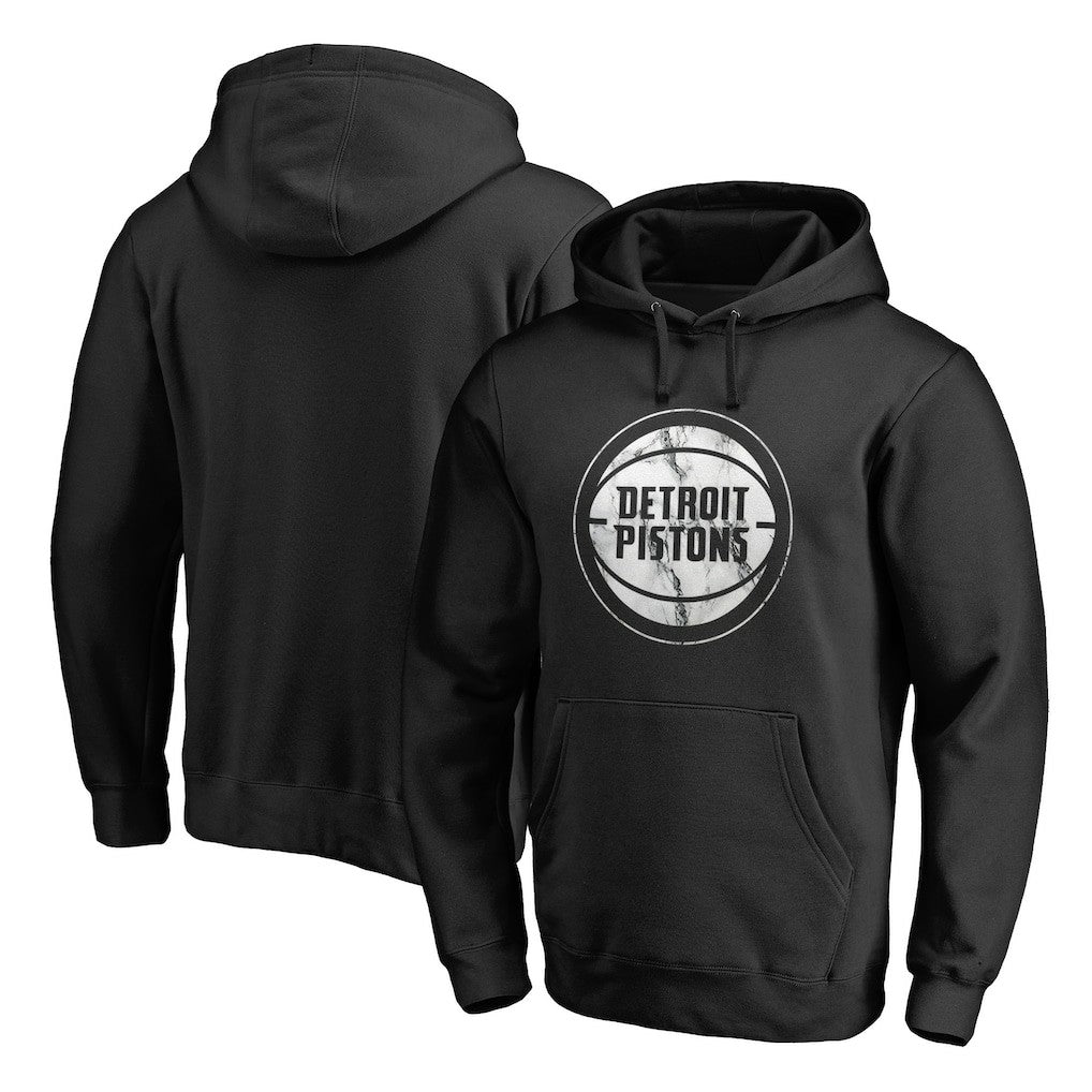 Detroit Pistons Marble Logo Pullover Hoodie Black