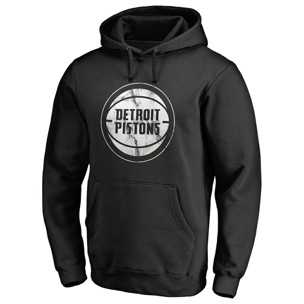 Detroit Pistons Marble Logo Pullover Hoodie Black