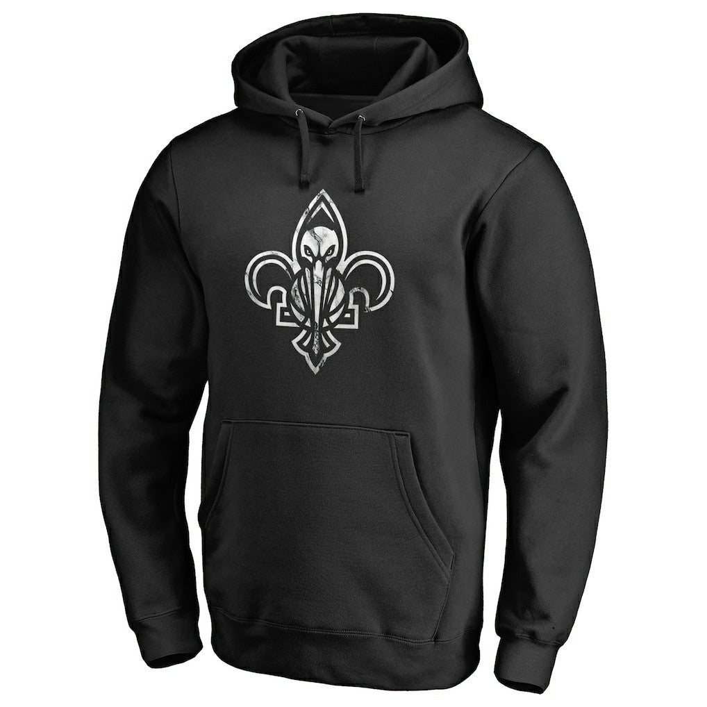 New Orleans Pelicans Marble Logo Pullover Hoodie Black