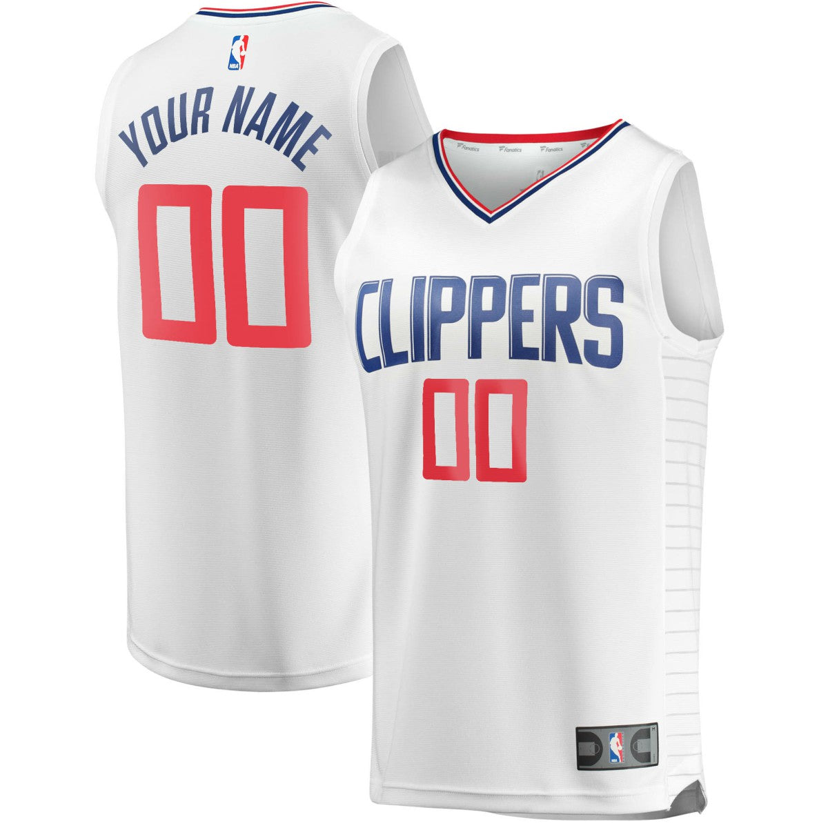 Fanatics LA Clippers Youth Fast Break Custom Replica Jersey White Association Edition