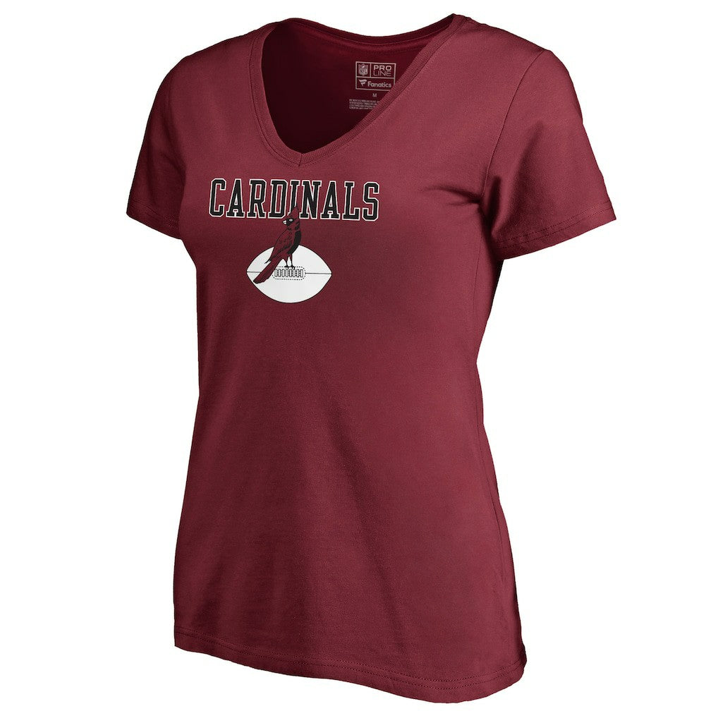 Arizona Cardinals Women's Vintage Team Lockup V-Neck T-Shirt - Cardinal - NFL