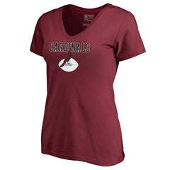 Arizona Cardinals Women's Vintage Team Lockup V-Neck T-Shirt - Cardinal - NFL