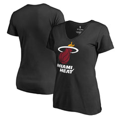 Miami Heat Women's Primary Logo V-Neck T-Shirt Black