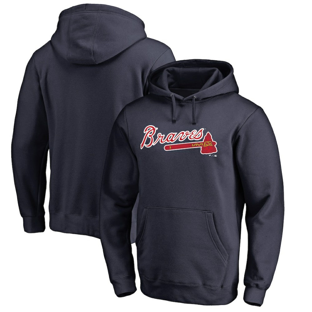 Atlanta Braves Official Wordmark Fitted Pullover Hoodie Near Me