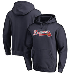 Atlanta Braves Official Wordmark Fitted Pullover Hoodie Near Me