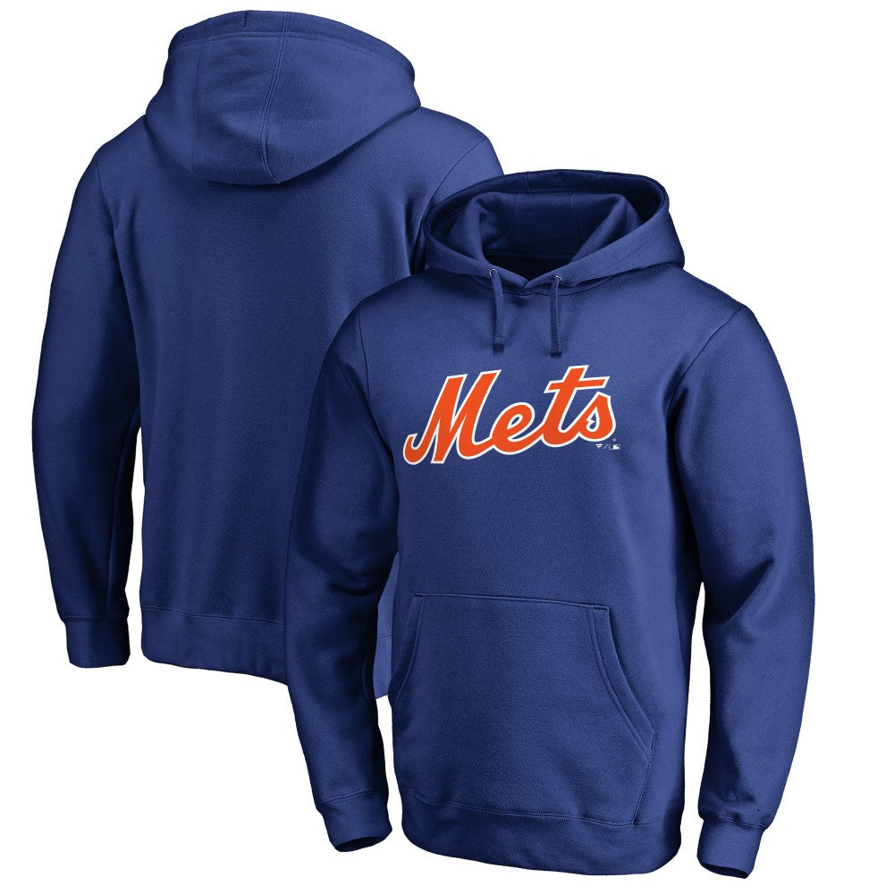 New York Mets Official Wordmark Fitted Pullover Hoodie for sale
