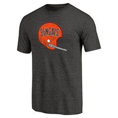 Cincinnati Bengals Throwback Logo Tri-Blend T-Shirt - Black - NFL
