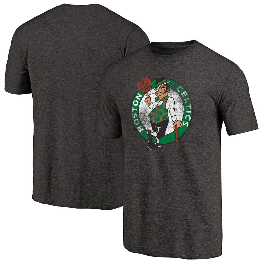 Boston Celtics Distressed Logo Tri-Blend T-Shirt Black