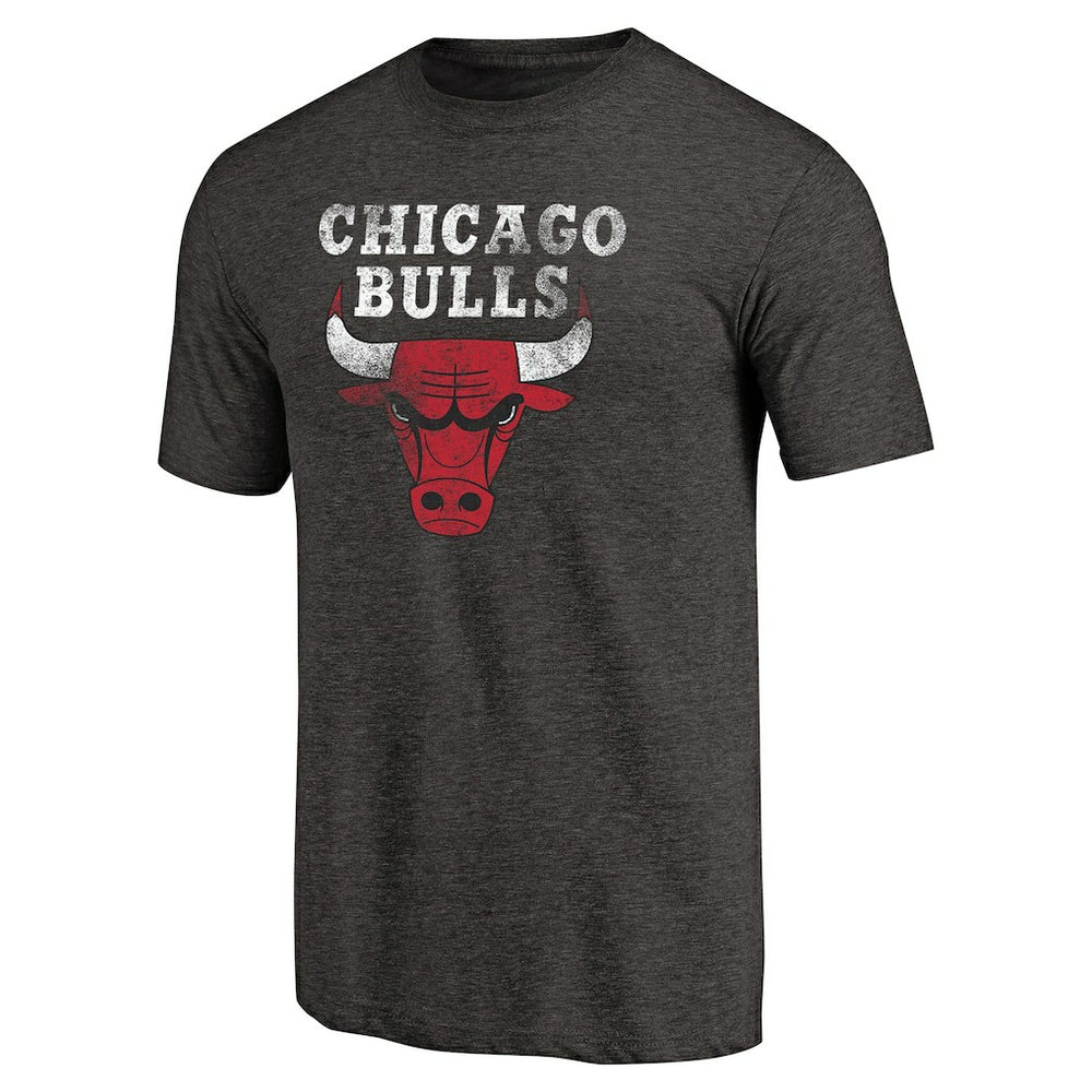 Chicago Bulls Distressed Logo Tri-Blend T-Shirt Black
