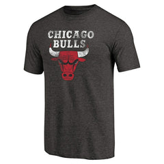 Chicago Bulls Distressed Logo Tri-Blend T-Shirt Black