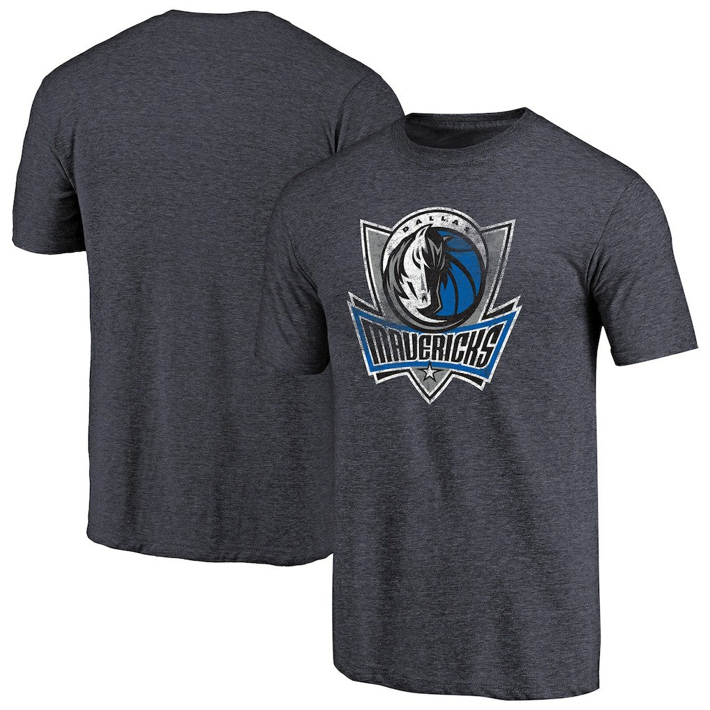 Dallas Mavericks Distressed Logo Tri-Blend T-Shirt Navy