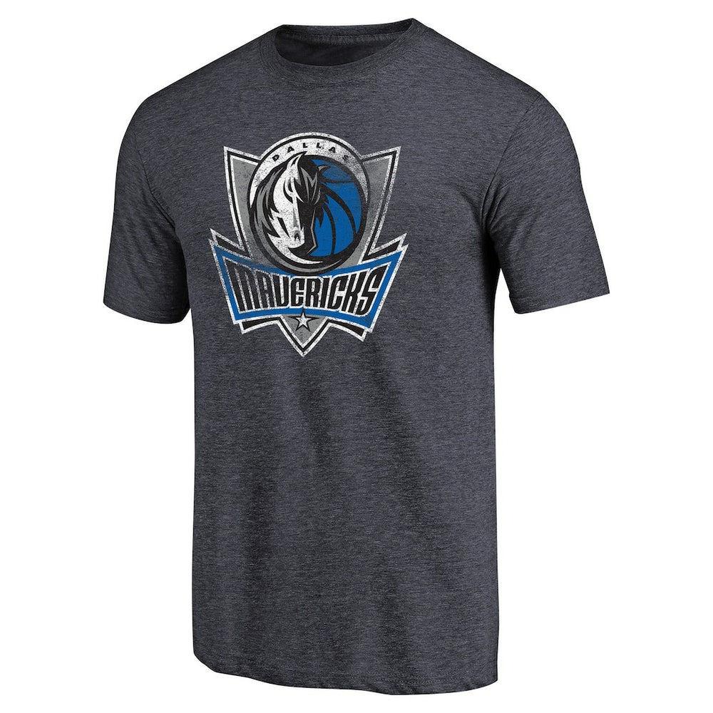 Dallas Mavericks Distressed Logo Tri-Blend T-Shirt Navy