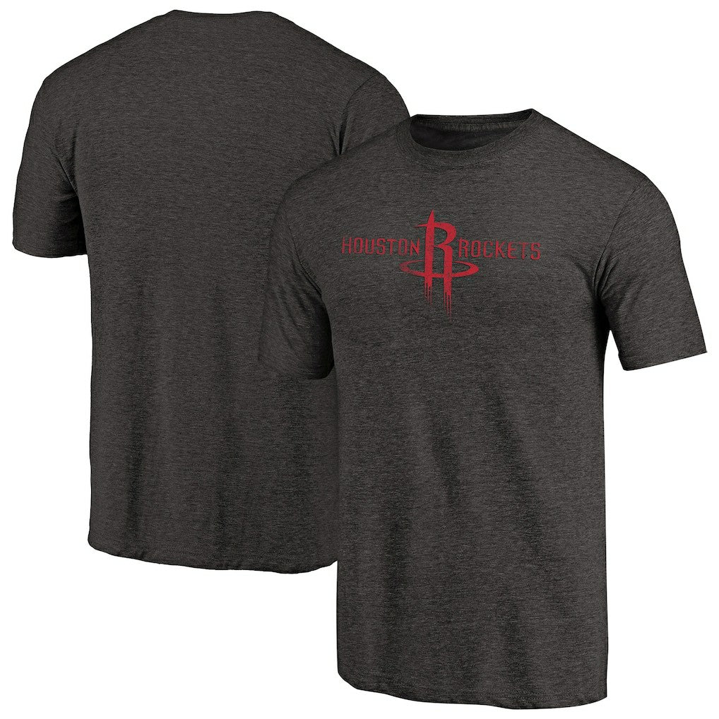 Houston Rockets Distressed Logo Tri-Blend T-Shirt Black