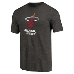 Miami Heat Distressed Logo Tri-Blend T-Shirt Black
