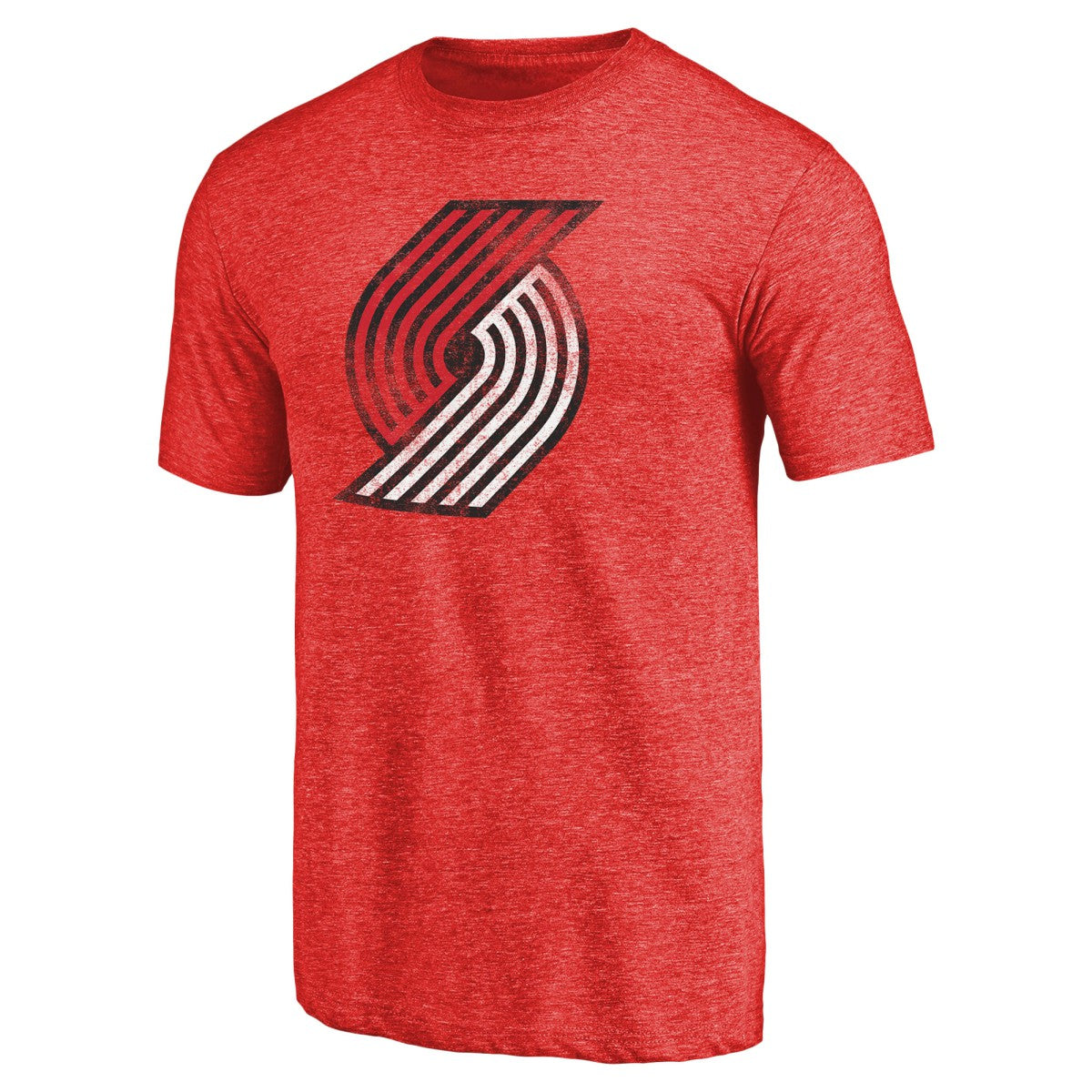 Portland Trail Blazers Distressed Logo Tri-Blend T-Shirt Red