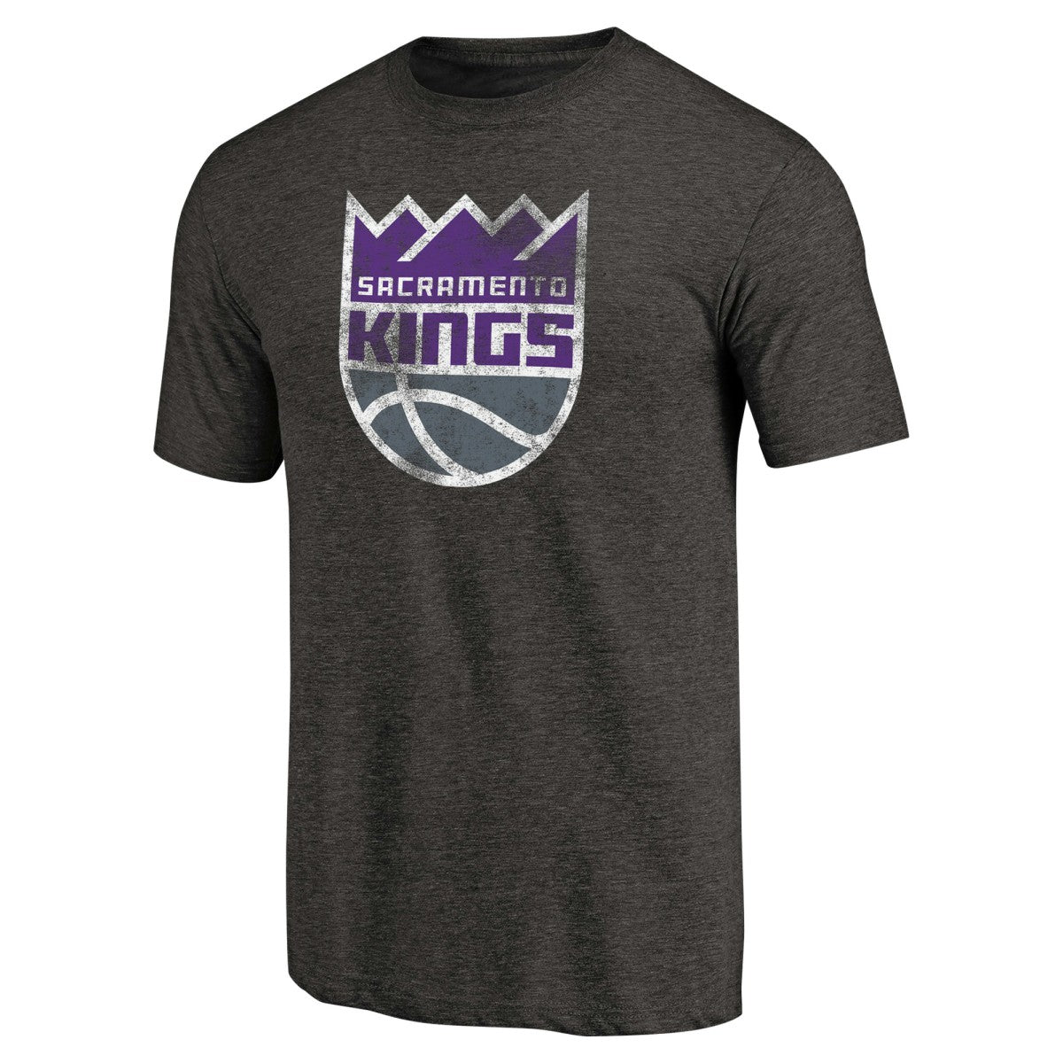Sacramento Kings Distressed Logo Tri-Blend T-Shirt Black