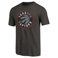Toronto Raptors Distressed Logo Tri-Blend T-Shirt Black