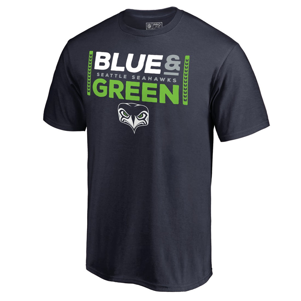 Seattle Seahawks Alternate Team Logo Gear Blue & Green T-Shirt - College Navy - NFL